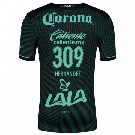 Kandiny Niño Camiseta Julio Hernández #309 Verde Negro 2ª Equipación 2024/25 La Camisa