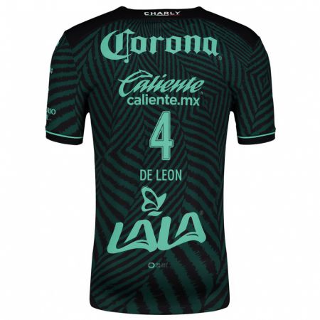 Kandiny Niño Camiseta Lourdes De León #4 Verde Negro 2ª Equipación 2024/25 La Camisa México