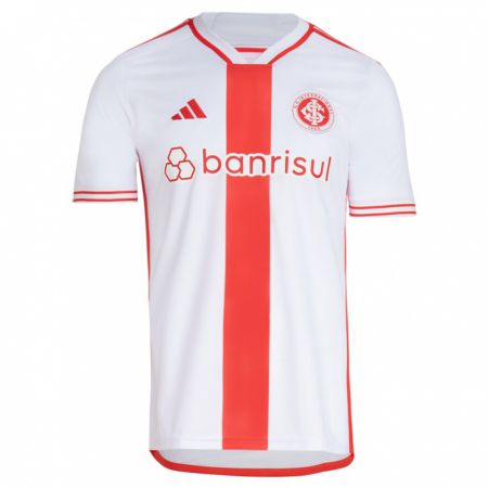 Kandiny Bambino Maglia Thiago Maia #29 Bianco Rosso Kit Gara Away 2024/25 Maglietta