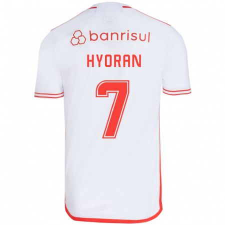 Kandiny Niño Camiseta Hyoran #7 Blanco Rojo 2ª Equipación 2024/25 La Camisa