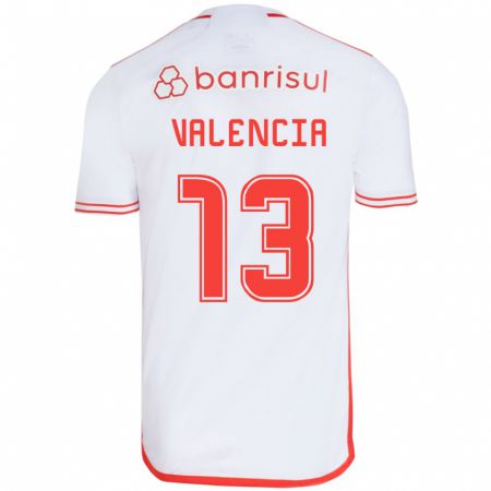 Kandiny Kinderen Enner Valencia #13 Wit Rood Uitshirt Uittenue 2024/25 T-Shirt België