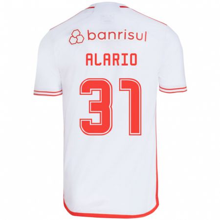 Kandiny Bambino Maglia Lucas Alario #31 Bianco Rosso Kit Gara Away 2024/25 Maglietta