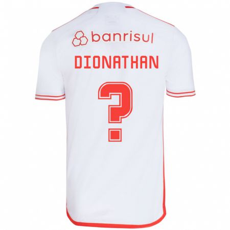 Kandiny Niño Camiseta Dionathan #0 Blanco Rojo 2ª Equipación 2024/25 La Camisa