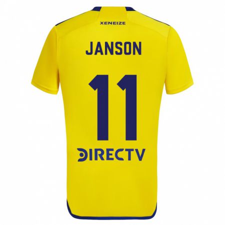 Kandiny Kinderen Lucas Janson #11 Geel Blauw Uitshirt Uittenue 2024/25 T-Shirt