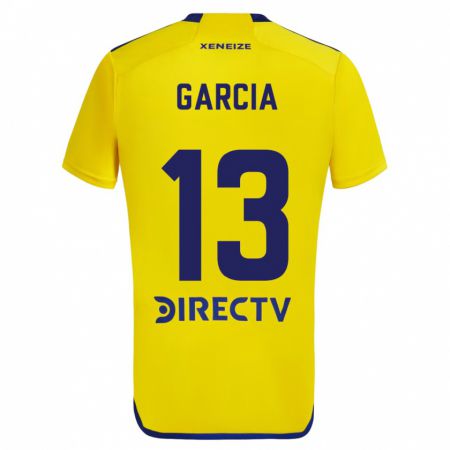 Kandiny Bambino Maglia Javier García #13 Giallo Blu Kit Gara Away 2024/25 Maglietta