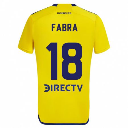 Kandiny Dzieci Frank Fabra #18 Yellow Blue Wyjazdowa Koszulka 2024/25 Koszulki Klubowe