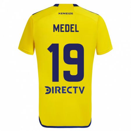 Kandiny Niño Camiseta Gary Medel #19 Amarillo Azul 2ª Equipación 2024/25 La Camisa México