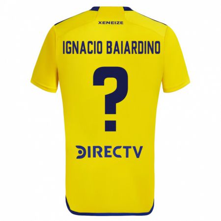 Kandiny Bambino Maglia Juan Ignacio Baiardino #0 Giallo Blu Kit Gara Away 2024/25 Maglietta