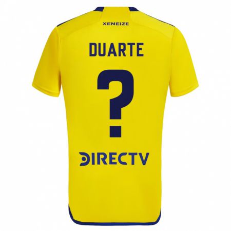 Kandiny Bambino Maglia Kevin Duarte #0 Giallo Blu Kit Gara Away 2024/25 Maglietta