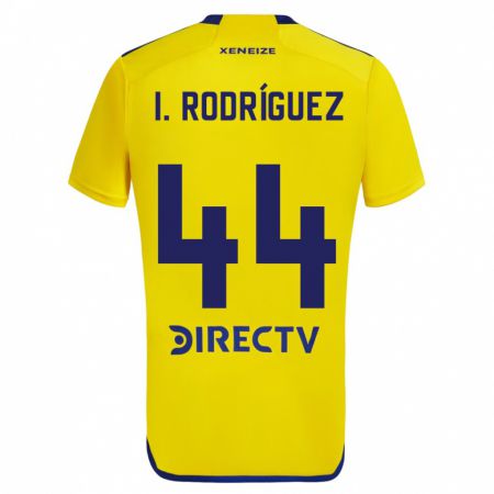 Kandiny Dzieci Ignacio Rodríguez #44 Yellow Blue Wyjazdowa Koszulka 2024/25 Koszulki Klubowe