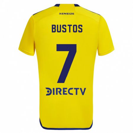 Kandiny Dzieci Tomás Bustos #7 Yellow Blue Wyjazdowa Koszulka 2024/25 Koszulki Klubowe