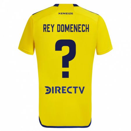 Kandiny Dzieci Camilo Rey Domenech #0 Yellow Blue Wyjazdowa Koszulka 2024/25 Koszulki Klubowe