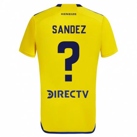 Kandiny Kinder Agustín Sández #0 Gelb Blau Auswärtstrikot Trikot 2024/25 T-Shirt Österreich