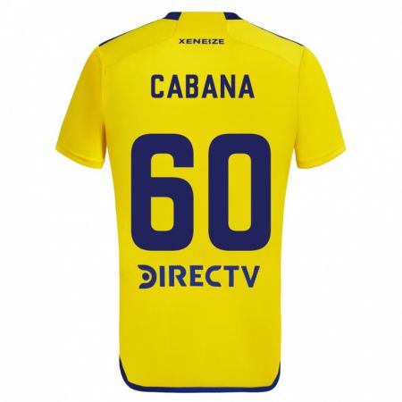 Kandiny Kinderen Juan Pablo Cabaña #60 Geel Blauw Uitshirt Uittenue 2024/25 T-Shirt België