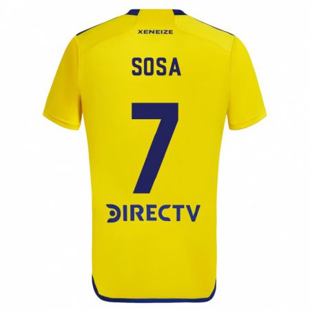 Kandiny Kinder Elián Sosa #7 Gelb Blau Auswärtstrikot Trikot 2024/25 T-Shirt Österreich