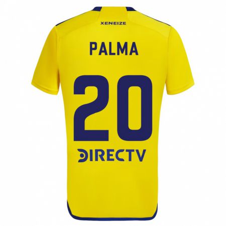 Kandiny Bambino Maglia Lucas Palma #20 Giallo Blu Kit Gara Away 2024/25 Maglietta