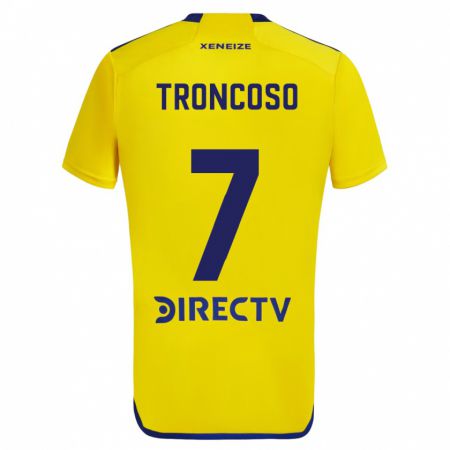 Kandiny Bambino Maglia Carolina Troncoso #7 Giallo Blu Kit Gara Away 2024/25 Maglietta