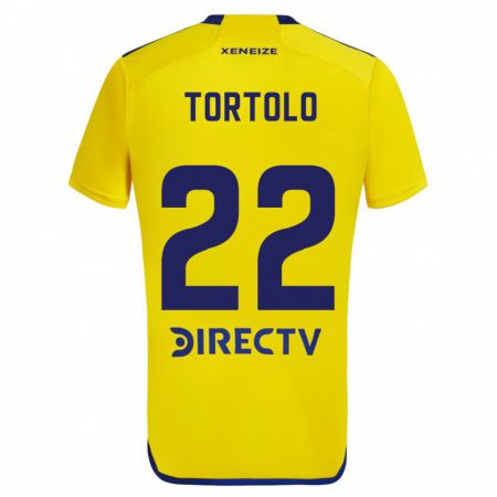 Kandiny Bambino Maglia Dulce Tortolo #22 Giallo Blu Kit Gara Away 2024/25 Maglietta