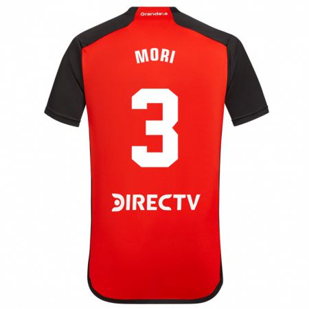 Kandiny Bambino Maglia Ramiro Funes Mori #3 Rosso Nero Bianco Kit Gara Away 2024/25 Maglietta