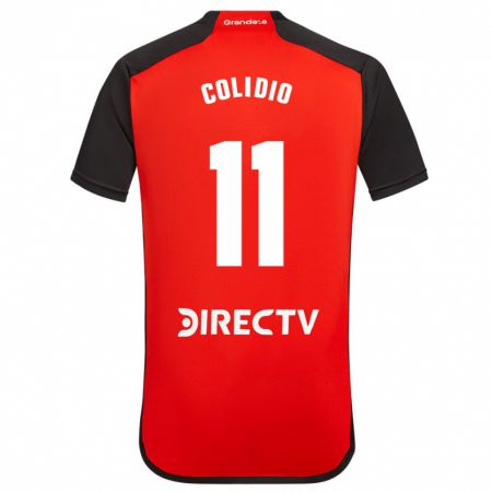 Kandiny Bambino Maglia Facundo Colidio #11 Rosso Nero Bianco Kit Gara Away 2024/25 Maglietta