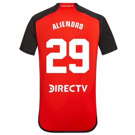 Kandiny Bambino Maglia Rodrigo Aliendro #29 Rosso Nero Bianco Kit Gara Away 2024/25 Maglietta