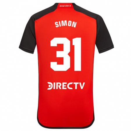 Kandiny Kinderen Santiago Simón #31 Rood Zwart Wit Uitshirt Uittenue 2024/25 T-Shirt