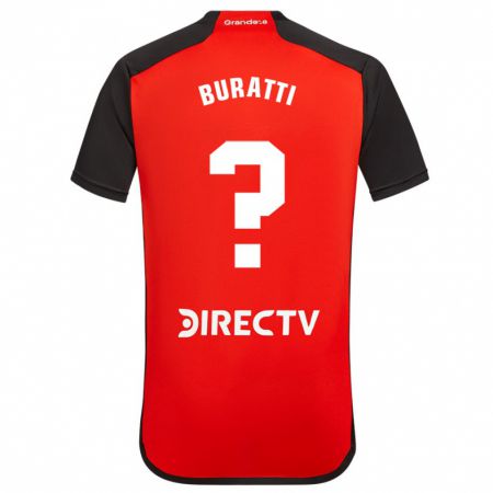 Kandiny Bambino Maglia Ramiro Buratti #0 Rosso Nero Bianco Kit Gara Away 2024/25 Maglietta