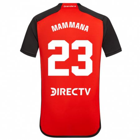 Kandiny Kinderen Emanuel Mammana #23 Rood Zwart Wit Uitshirt Uittenue 2024/25 T-Shirt België