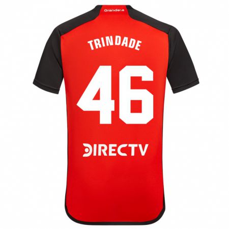 Kandiny Bambino Maglia Gonzalo Trindade #46 Rosso Nero Bianco Kit Gara Away 2024/25 Maglietta