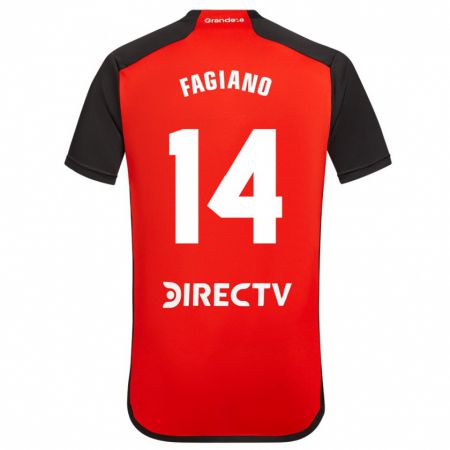 Kandiny Bambino Maglia Paloma Fagiano #14 Rosso Nero Bianco Kit Gara Away 2024/25 Maglietta