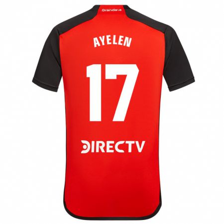 Kandiny Bambino Maglia Stephanie Ayelén Melgarejo #17 Rosso Nero Bianco Kit Gara Away 2024/25 Maglietta