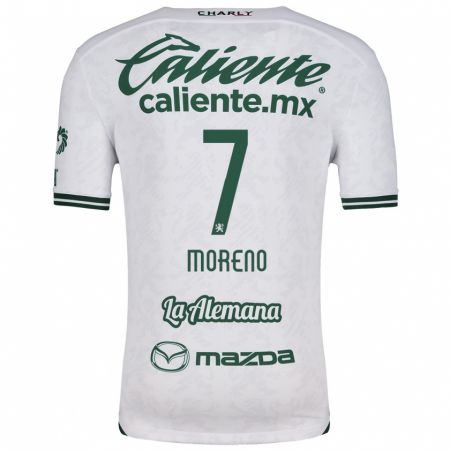 Kandiny Bambino Maglia Iván Moreno #7 Bianco Verde Kit Gara Away 2024/25 Maglietta