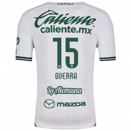 Kandiny Bambino Maglia Edgar Guerra #15 Bianco Verde Kit Gara Away 2024/25 Maglietta