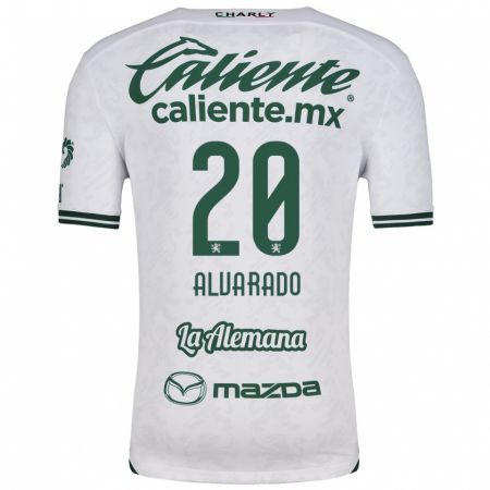 Kandiny Kinderen Alfonso Alvarado #20 Wit Groen Uitshirt Uittenue 2024/25 T-Shirt