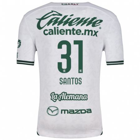 Kandiny Bambino Maglia Sebastián Santos #31 Bianco Verde Kit Gara Away 2024/25 Maglietta