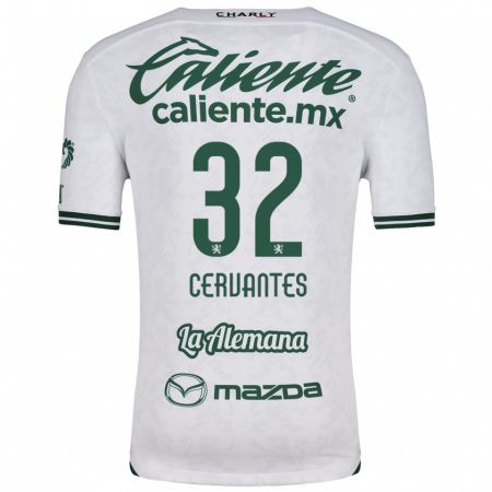 Kandiny Bambino Maglia Luis Cervantes #32 Bianco Verde Kit Gara Away 2024/25 Maglietta