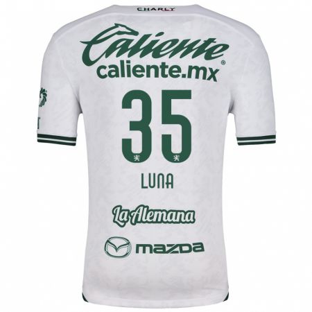 Kandiny Bambino Maglia Diego Luna #35 Bianco Verde Kit Gara Away 2024/25 Maglietta