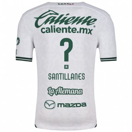 Kandiny Bambino Maglia Antonio Santillanes #0 Bianco Verde Kit Gara Away 2024/25 Maglietta