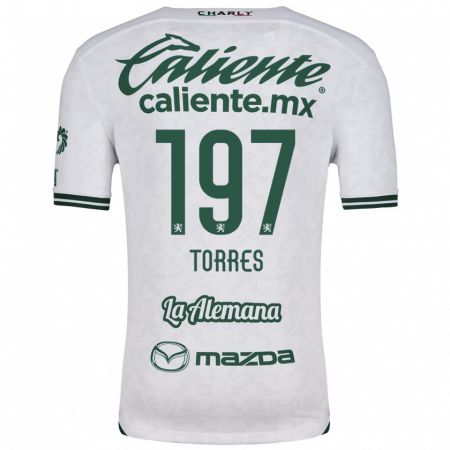 Kandiny Kinderen Erick Torres #197 Wit Groen Uitshirt Uittenue 2024/25 T-Shirt