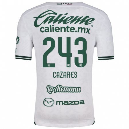 Kandiny Bambino Maglia Juan Cázares #243 Bianco Verde Kit Gara Away 2024/25 Maglietta