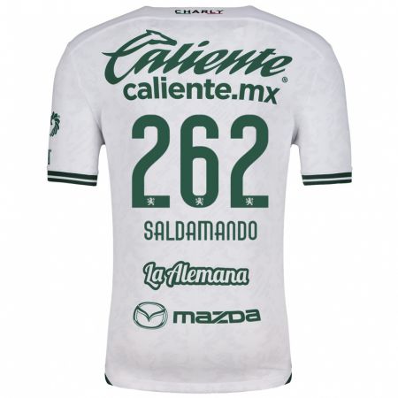 Kandiny Bambino Maglia José Saldamando #262 Bianco Verde Kit Gara Away 2024/25 Maglietta