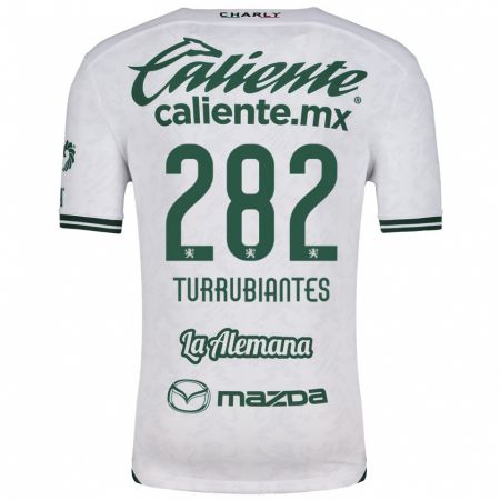 Kandiny Bambino Maglia Abdon Turrubiantes #282 Bianco Verde Kit Gara Away 2024/25 Maglietta