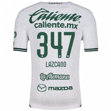 Kandiny Bambino Maglia Evan Lazcano #347 Bianco Verde Kit Gara Away 2024/25 Maglietta