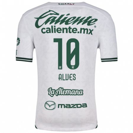 Kandiny Bambino Maglia Maria Alves #10 Bianco Verde Kit Gara Away 2024/25 Maglietta