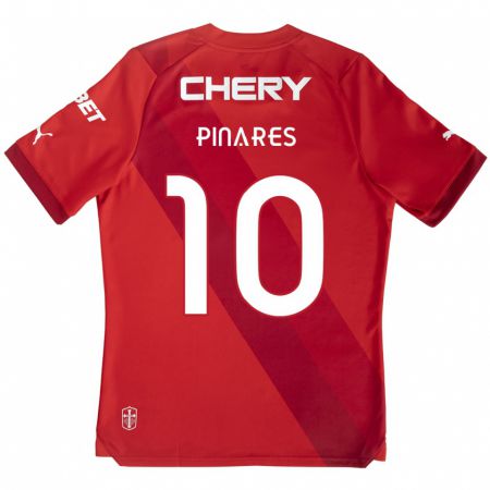 Kandiny Kinderen César Pinares #10 Rood Wit Uitshirt Uittenue 2024/25 T-Shirt