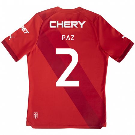 Kandiny Kinderen Nehuén Paz #2 Rood Wit Uitshirt Uittenue 2024/25 T-Shirt