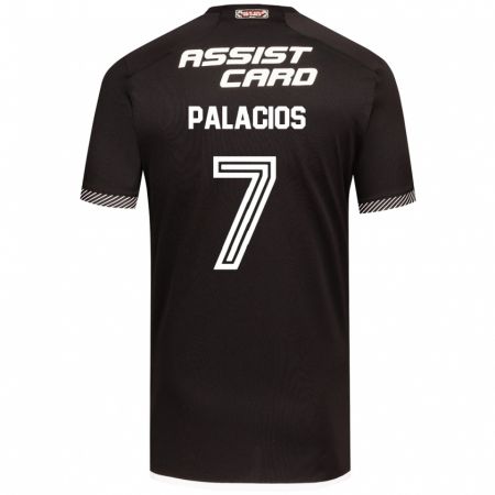 Kandiny Bambino Maglia Carlos Palacios #7 Nero Bianco Kit Gara Away 2024/25 Maglietta