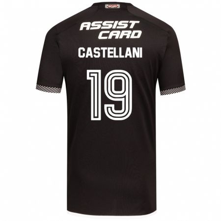 Kandiny Bambino Maglia Gonzalo Castellani #19 Nero Bianco Kit Gara Away 2024/25 Maglietta