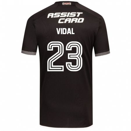 Kandiny Kinder Arturo Vidal #23 Schwarz-Weiss Auswärtstrikot Trikot 2024/25 T-Shirt Österreich