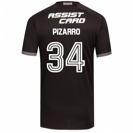 Kandiny Bambino Maglia Vicente Pizarro #34 Nero Bianco Kit Gara Away 2024/25 Maglietta